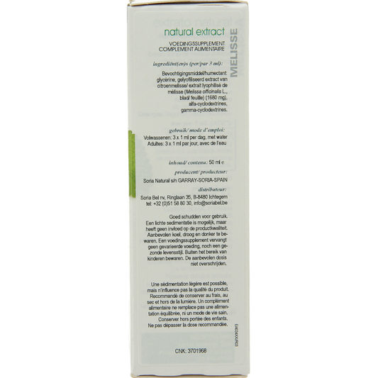 Soria Natural Melissa officinalis XXI 50.00 Milliliter