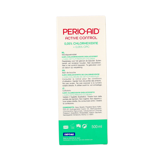 Perio Aid Active Control mondspoelmiddel 0.05% CHX 500.00 Milliliter
