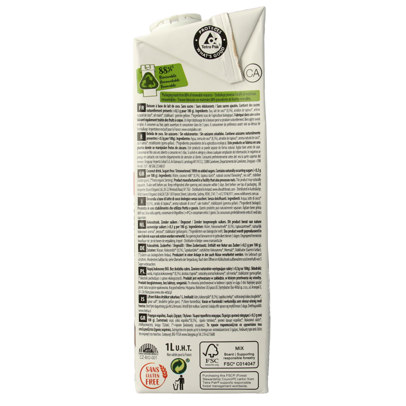 Ecomil Kokosmelk naturel bio 1 Liter