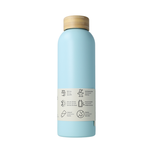 Waterdrop Roestvrijstalen drinkfles pastel turqu matt 600ml 1.00 Stuks