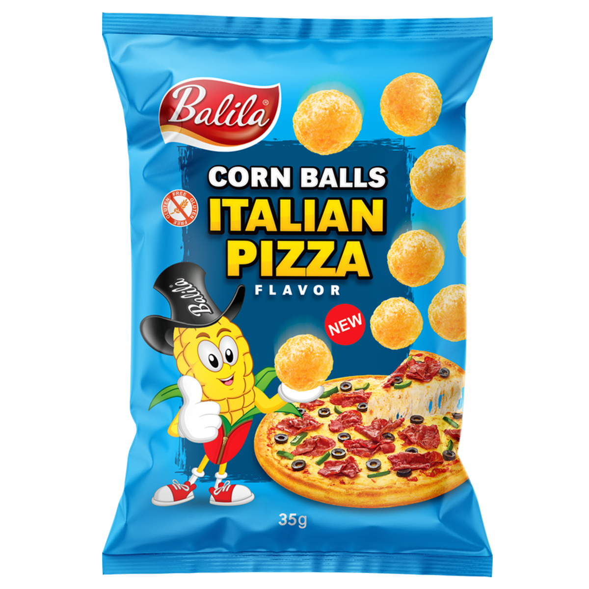 Balila Corn balls Italian pizza glutenvrij 35 Gram