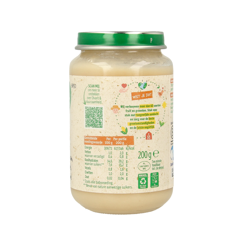 Olvarit Banaan appel yoghurt 6M50 200 Gram