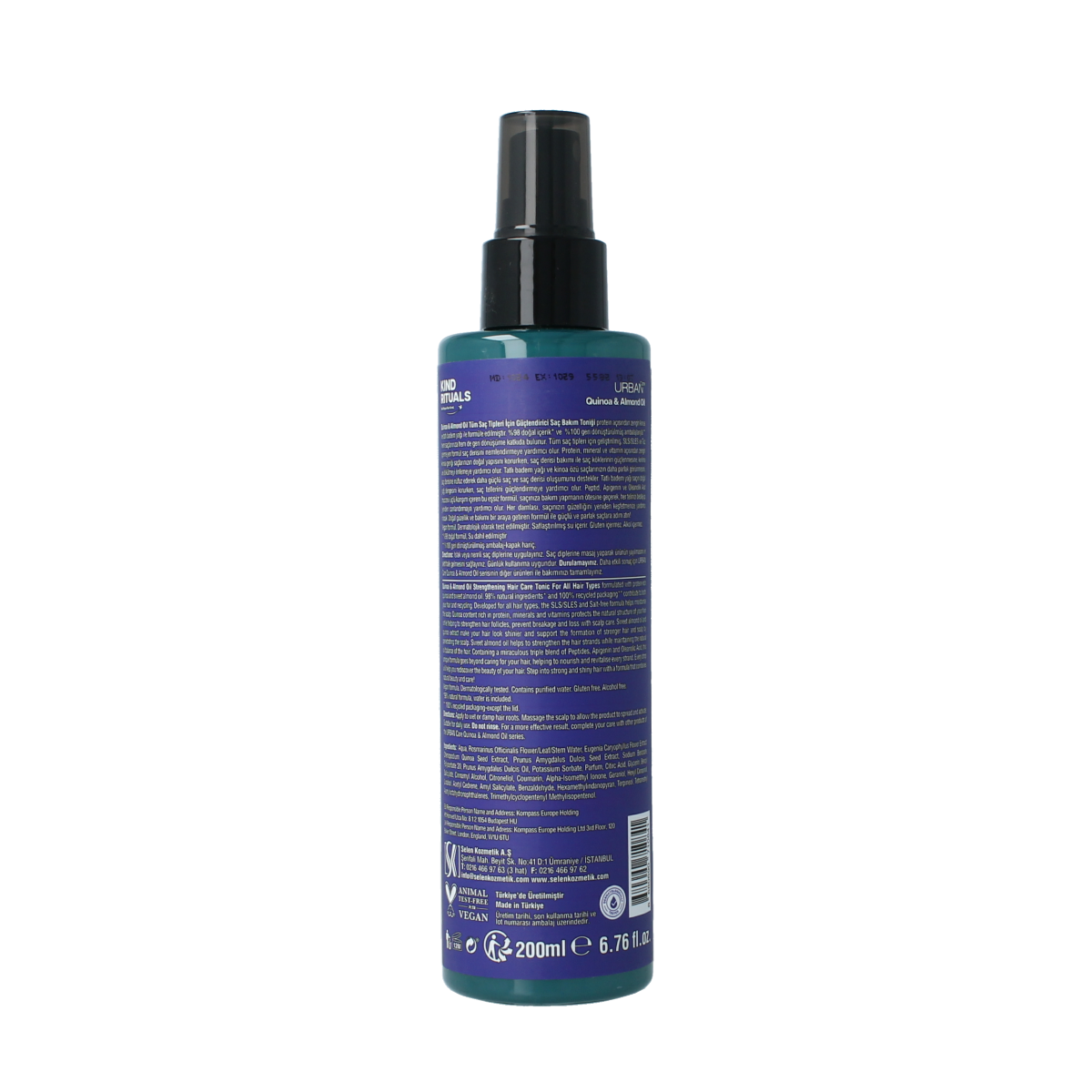 Urban Care Kind rituals quinoa & almond haircare tonic 200.00 Milliliter