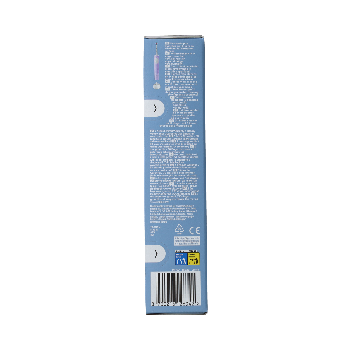 Oral B Vitality pro protect lila 1.00 Stuks