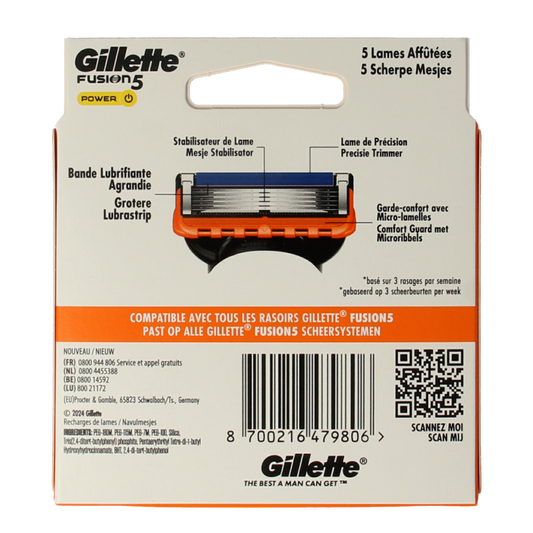 Gillette Fusion power blades 8 Stuks