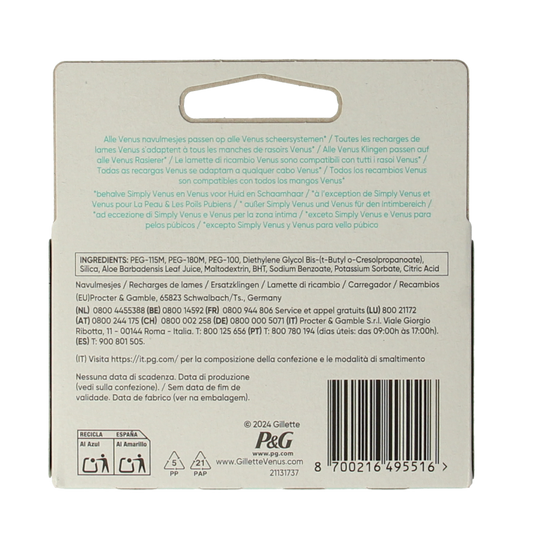 Gillette Venus smooth sensitive blades 4.00 Stuks