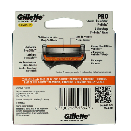 Gillette Proglide power blades 8.00 Stuks