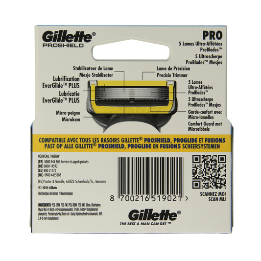 Gillette Proshield yellow blades 4 Stuks