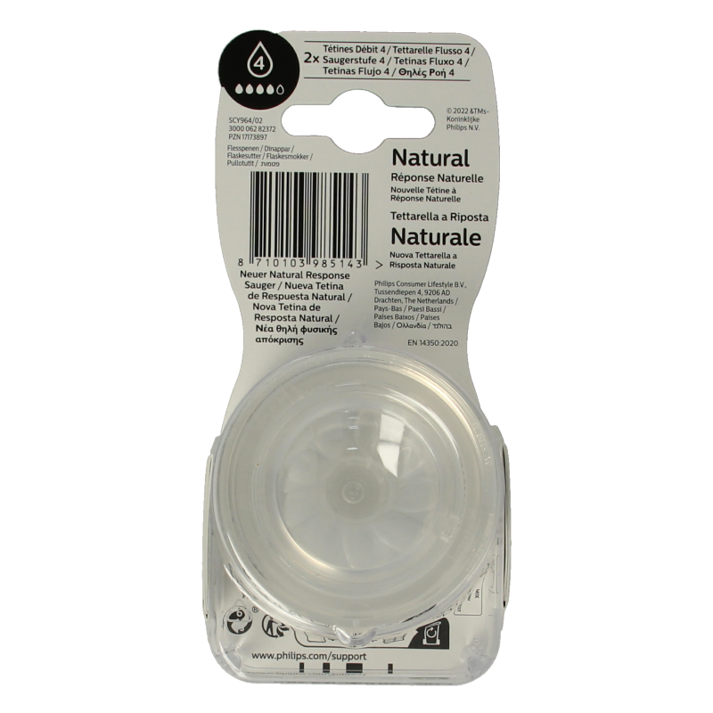 Avent Natural flesspeen 3M+ 2 Stuks
