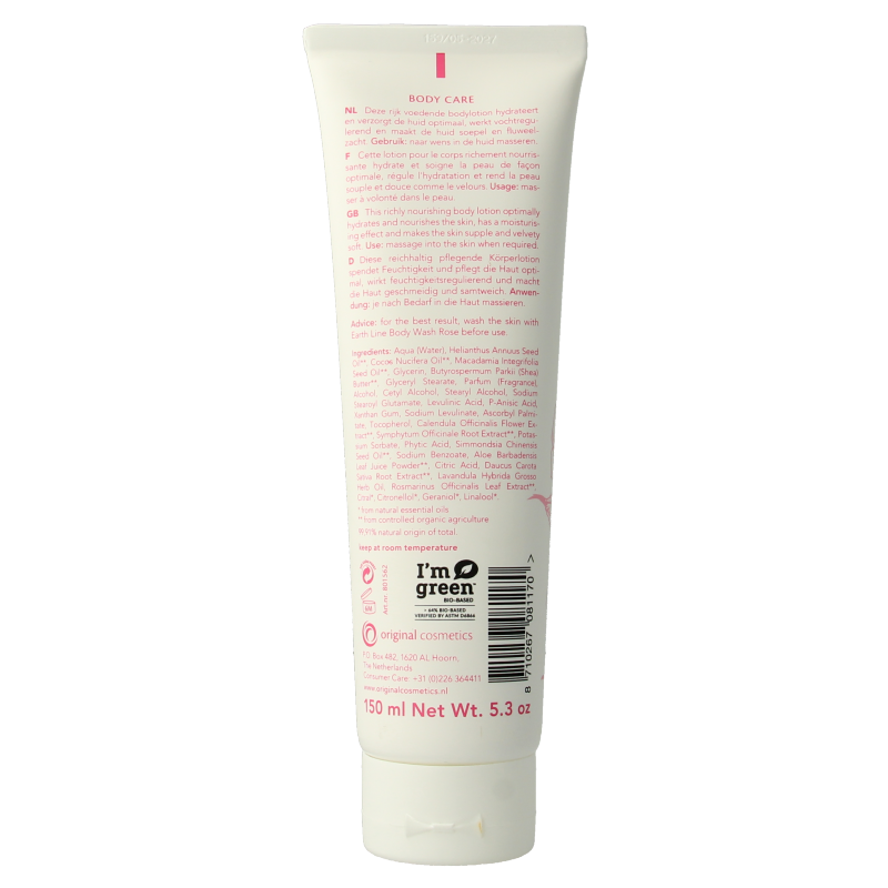 Earth Line Bodylotion rose 150 Milliliter