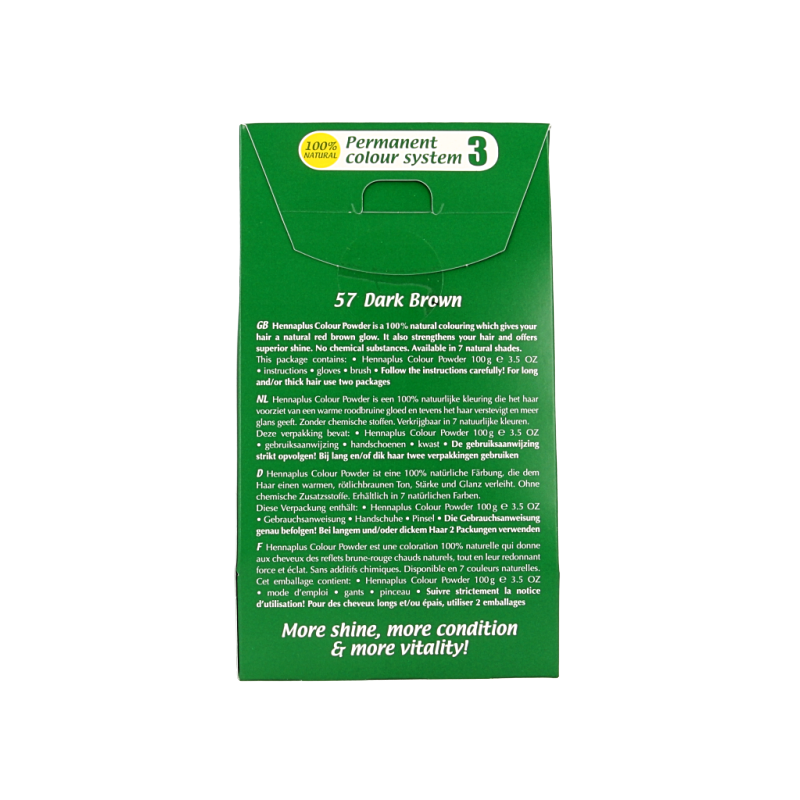 Henna Plus Colour powder 57 dark brown 100 Gram