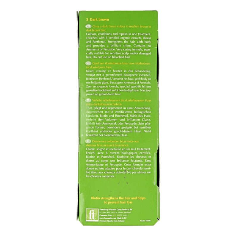 Henna Plus Colour cream 3 dark brown 60 Milliliter