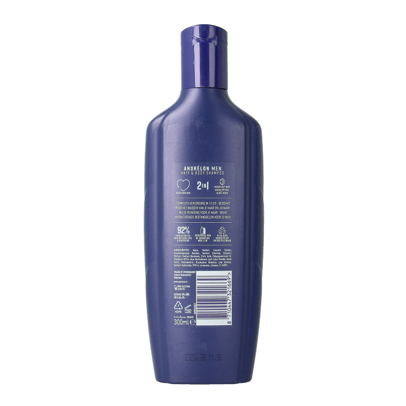 Andrelon Shampoo men hair & body 300 Milliliter