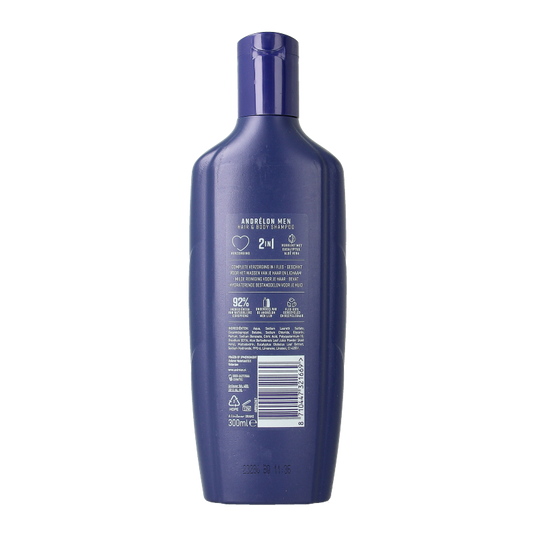 Andrelon Shampoo men hair & body 300 Milliliter