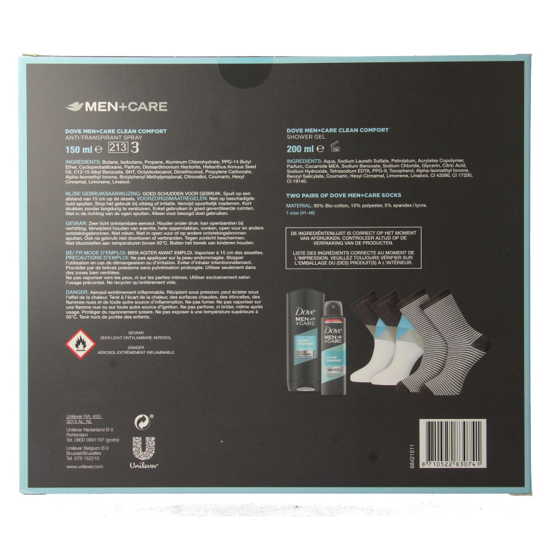 Dove Geschenkverpakking mc cleancomfort socks 1 Set