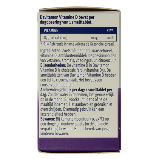 Davitamon Vitamine D volwassenen smelttablet 75.00 Tabletten