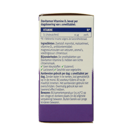 Davitamon Vitamine D volwassenen smelttablet 150.00 Tabletten