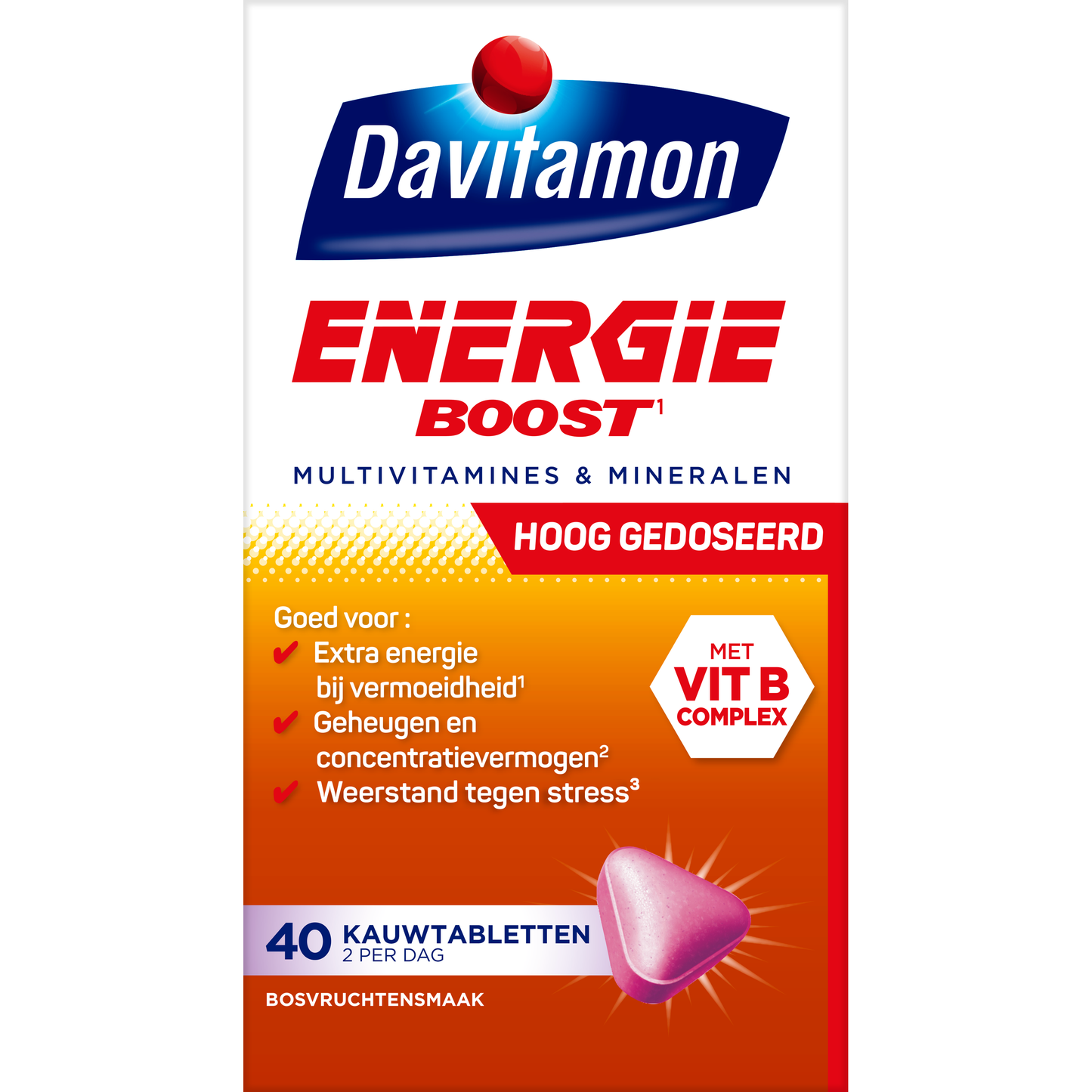 Davitamon Energie boost bosvruchten 40 Kauwtabletten