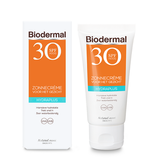 Biodermal Zonnecreme gezicht hydraplus SPF30 50 Milliliter