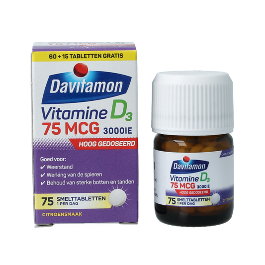 Davitamon Vitamine D 75mcg 75 Smelttabletten