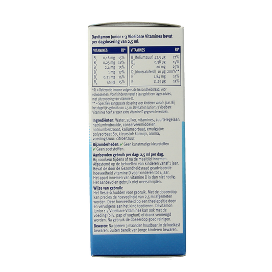 Davitamon Junior 1+ vloeibare vitamines framboos 100.00 Milliliter