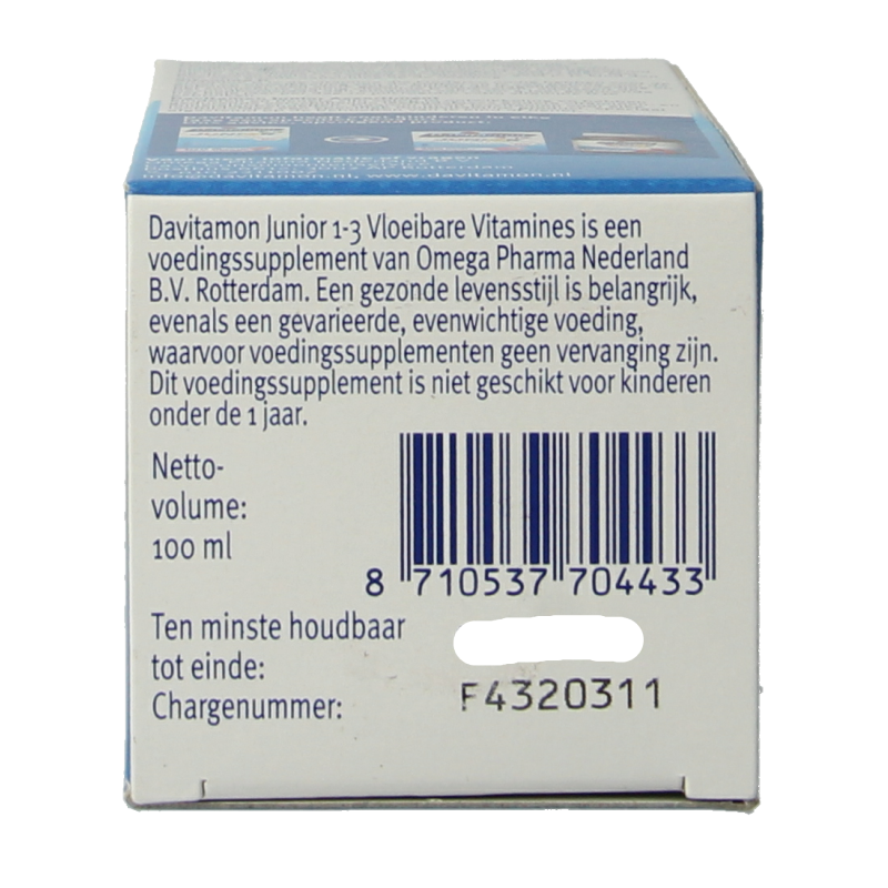 Davitamon Junior 1+ vloeibare vitamines framboos 100 Milliliter