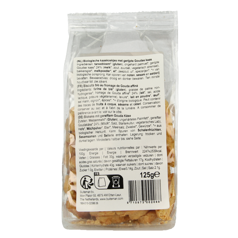 Buiteman Kaaskoekjes bio 125 Gram