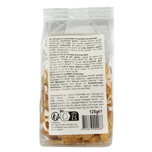 Buiteman Kaaskoekjes bio 125.00 Gram