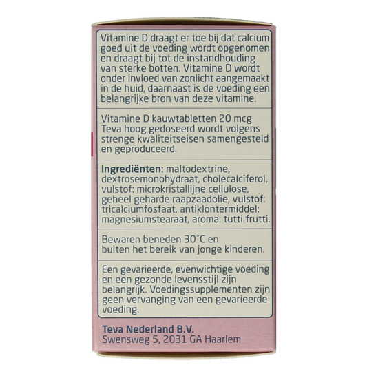 Teva Vitamine D 20 mcg 800IE 300.00 Tabletten