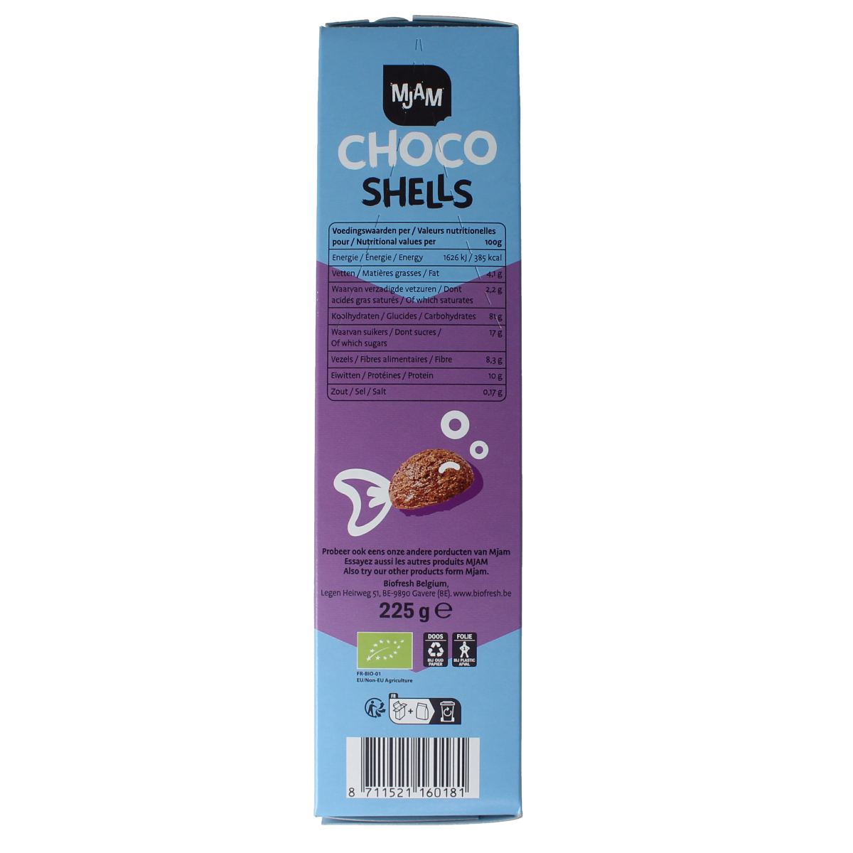 Mjam Choco shells bio 225.00 Gram
