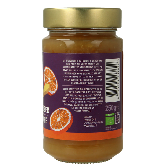 Your Organic Nature Fruit beleg sinaasappel / gember bio 250.00 Gram