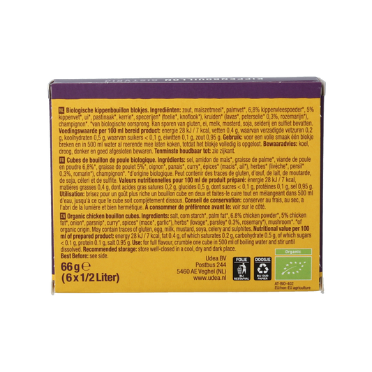 Your Organic Nature Kippenbouillonblokjes helder zonder gist bio 6.00 Stuks