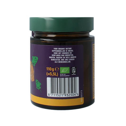 Your Organic Nature Heldere kippenbouillonpoeder zonder gist bio 110.00 Gram