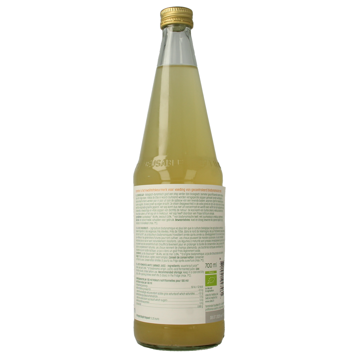 Luna E Terra Zuurkoolsap demeter bio 700 Milliliter