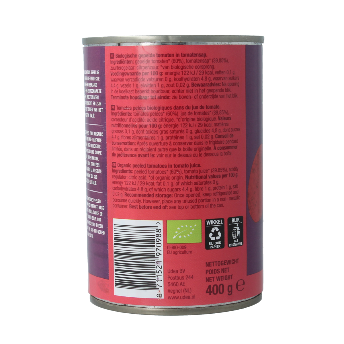 Your Organic Nature Tomaten gepeld bio 400.00 Gram