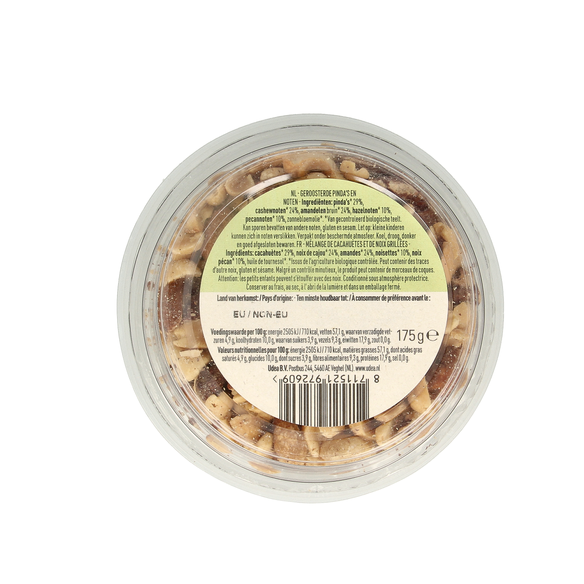 Nice & Nuts Notenmix met pinda zonder zeezout geroosterd bio 175.00 Gram