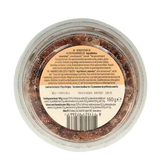 Nice & Nuts Amandelen bruin gezouten geroosterd bio 160 Gram