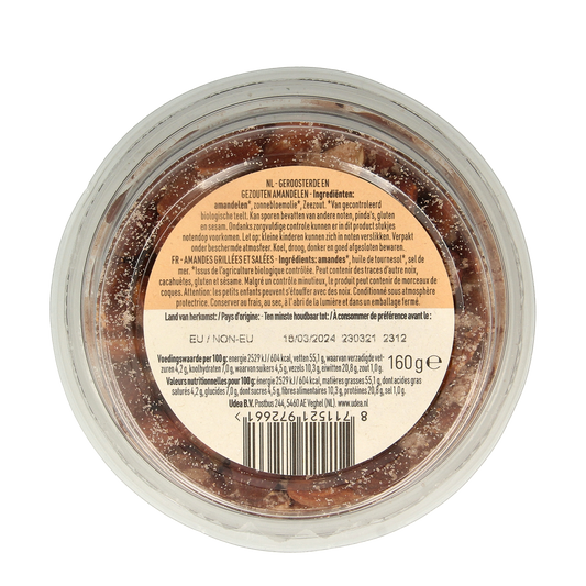 Nice & Nuts Amandelen bruin gezouten geroosterd bio 160.00 Gram
