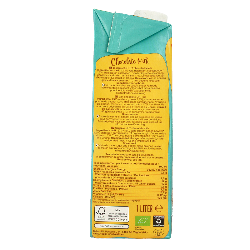 Happy Chocolate Chocolademelk bio 1 Liter