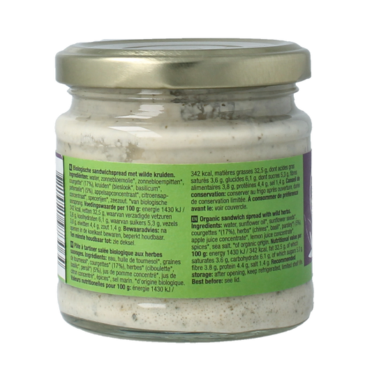 Your Organic Nature Sandwichspread wilde kruiden bio 180 Gram