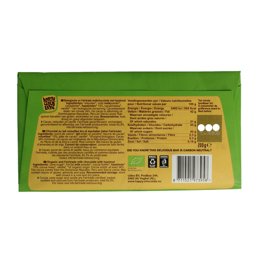 Happy Chocolate Milk hazelnut bio 200 Gram