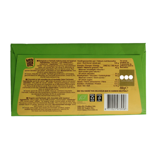 Happy Chocolate Milk hazelnut bio 200.00 Gram