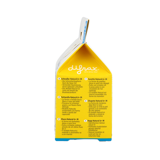 Difrax Fopspeen natural 6+ maanden met ring 1 Stuks