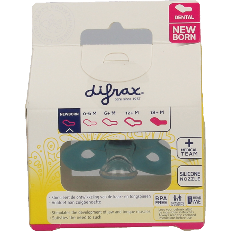 Difrax Fopspeen mini newborn dental 1.00 Stuks