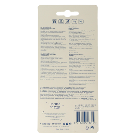 Difrax Fopspeen hartjes ketting 1 Stuks