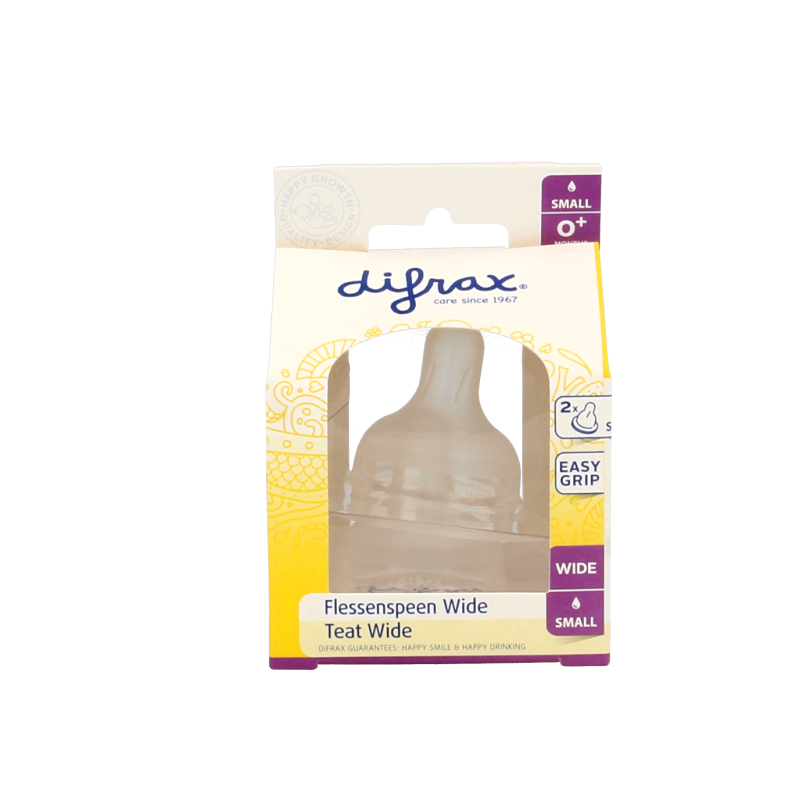 Difrax Flesspeen soft breed small  2 Stuks