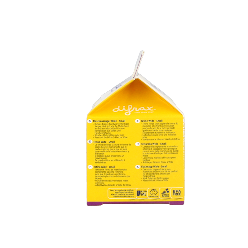 Difrax Flesspeen soft breed small  2 Stuks