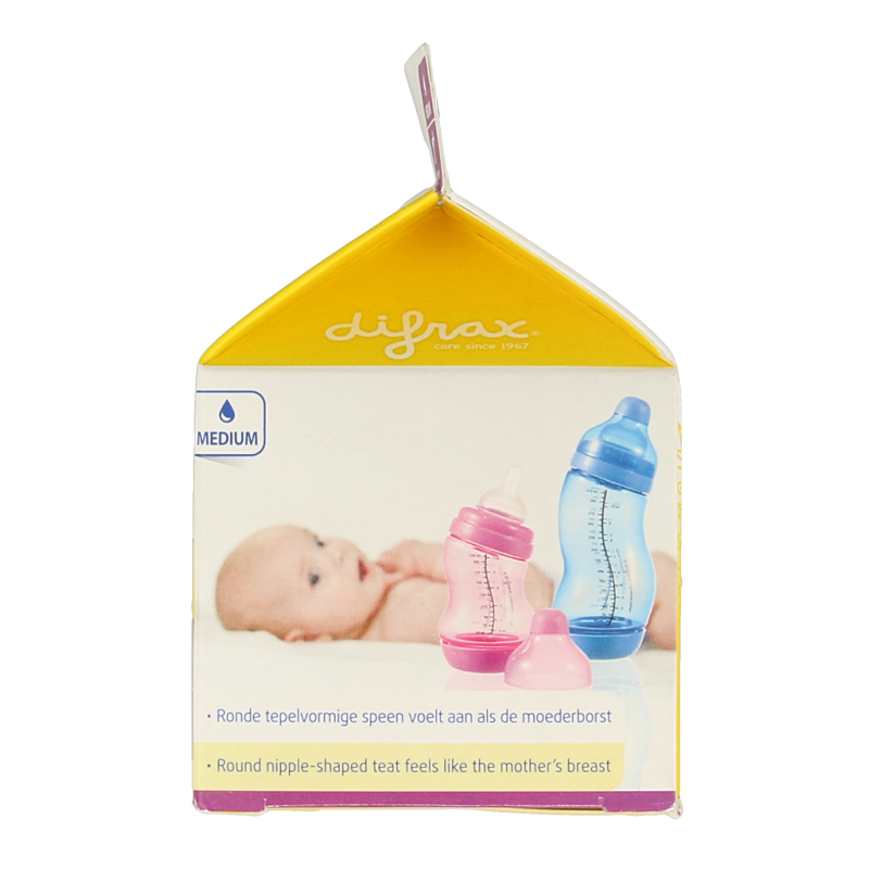 Difrax Flesspeen soft breed medium 2 Stuks