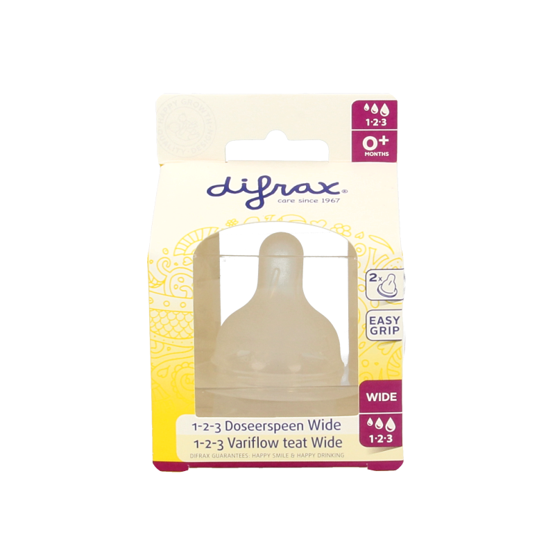 Difrax Flesspeen soft breed 1-2-3 2 Stuks