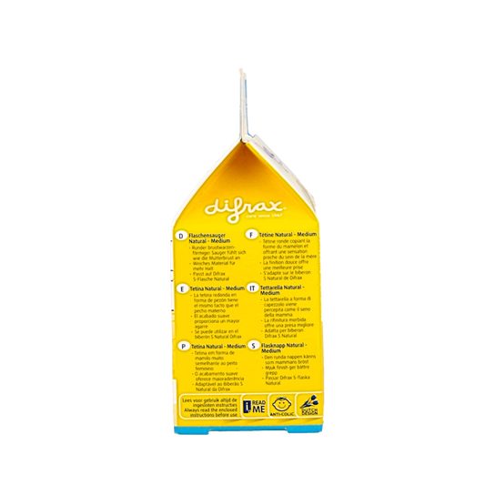 Difrax Flesspeen medium natural 2 Stuks